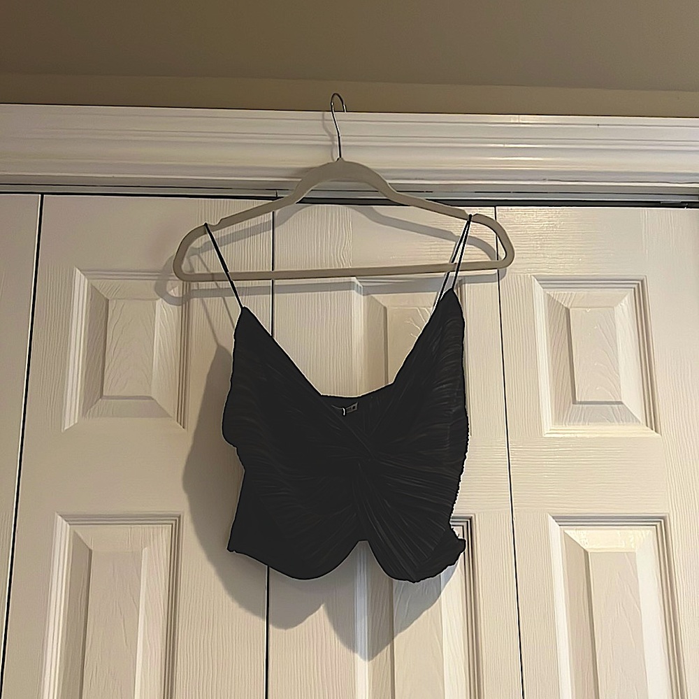 Zara Crossover Black Tank Top / M